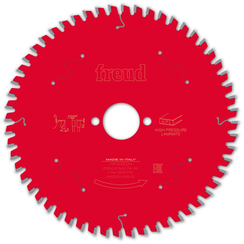 Freud Kreissägeblatt FR13H002H 190x30x2,6/1,6mm Z56 Handsäge HPL F03FS09868 Freud Kreissägeblatt FR13H002H 190x30x2,6/1,6mm Z56 Handsäge HPL F03FS09868