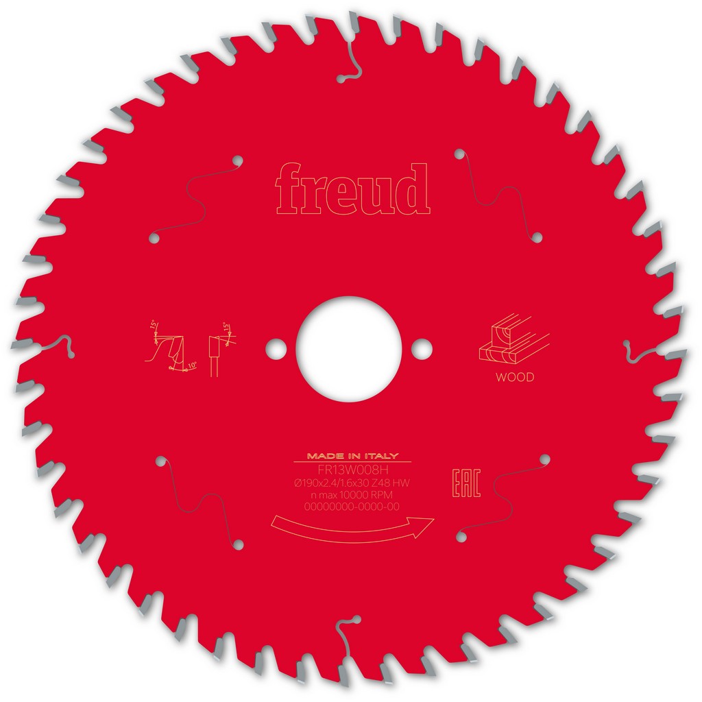 Freud Kreissägeblatt FR13W008H 190x30x2,4/1,6mm Z48 Handsäge Holz F03FS09719 Freud Kreissägeblatt FR13W008H 190x30x2,4/1,6mm Z48 Handsäge Holz F03FS09719