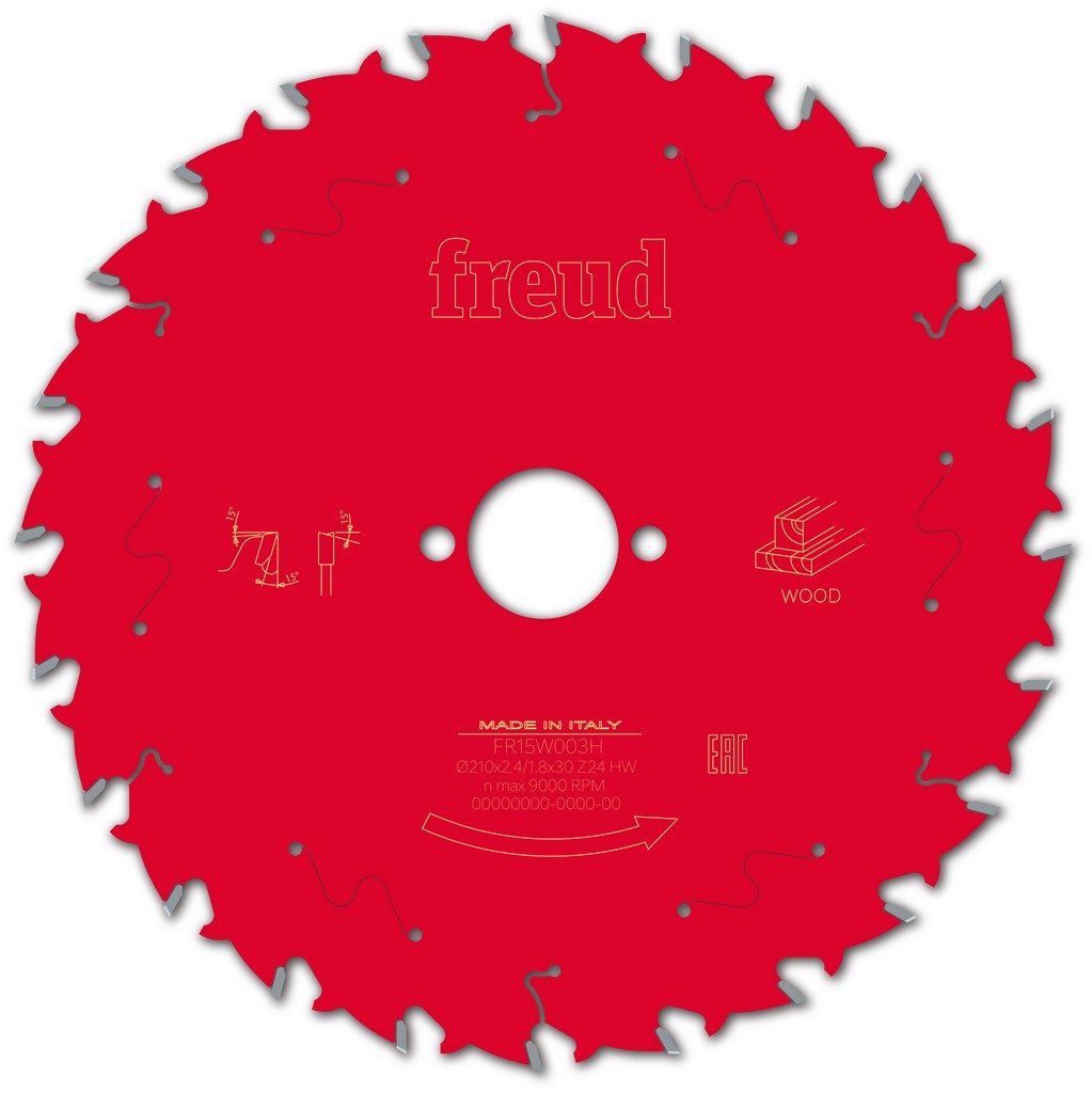 Freud Kreissägeblatt FR15W003H 210x30x2,4/1,8mm Z24 Handsäge Holz F03FS09725 Freud Kreissägeblatt FR15W003H 210x30x2,4/1,8mm Z24 Handsäge Holz F03FS09725