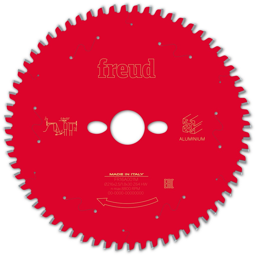 Freud Kreissägeblatt FR16A001M 216x30x2,5/1,8mm Z64 Kappsäge Alu F03FS09821 Freud Kreissägeblatt FR16A001M 216x30x2,5/1,8mm Z64 Kappsäge Alu F03FS09821
