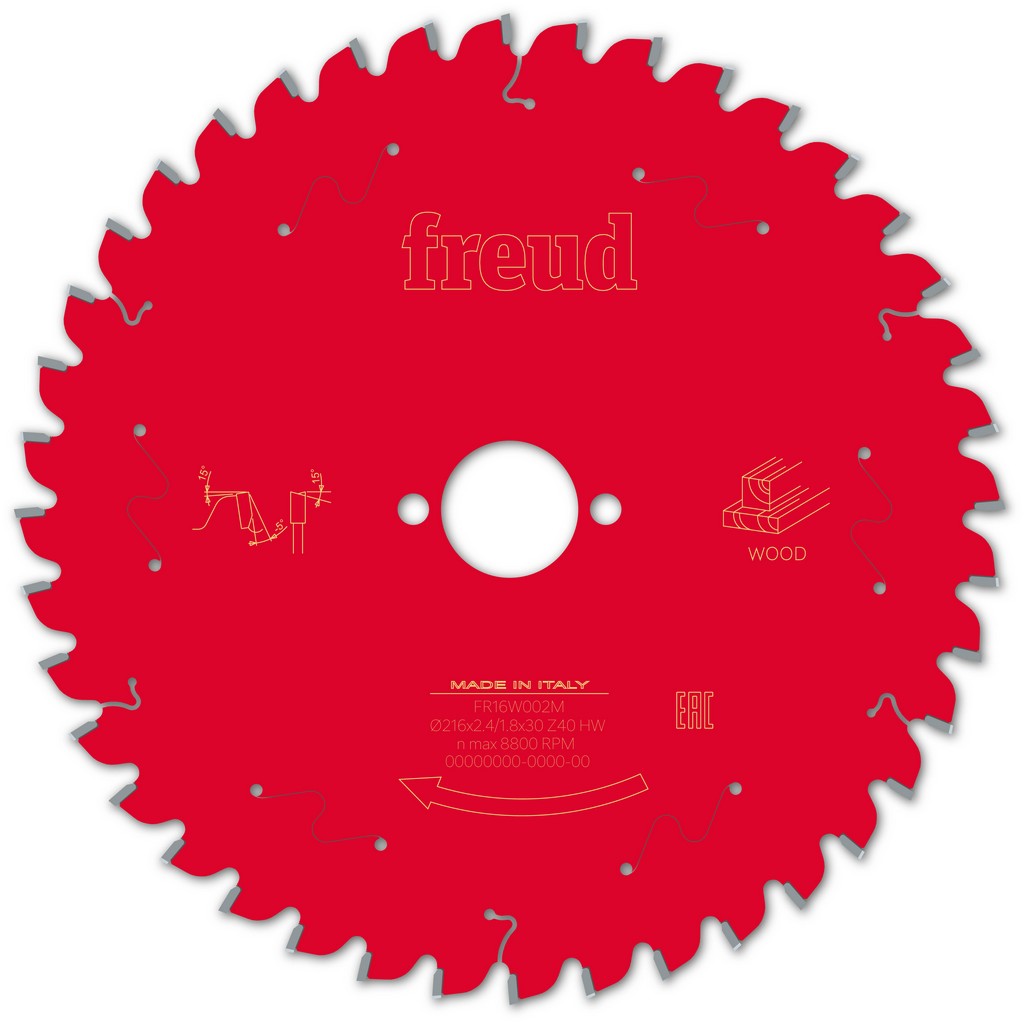 Freud Sägeblatt FR16W002M 216x30x2,4/1,8mm Z40 Gehrungssäge Holz F03FS09749 Freud Sägeblatt FR16W002M 216x30x2,4/1,8mm Z40 Gehrungssäge Holz F03FS09749