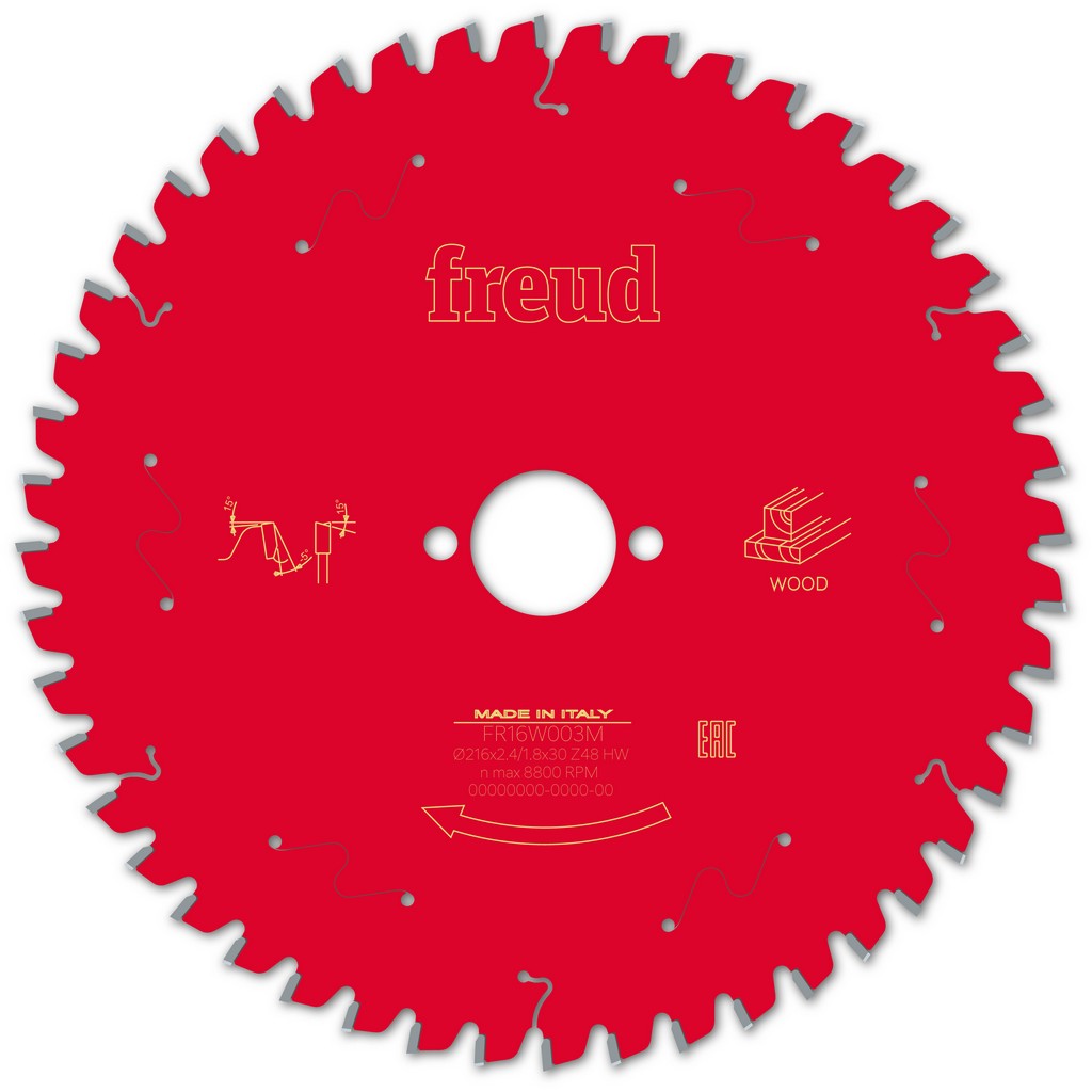 Freud Kreissägeblatt FR16W003M 216x30x2,4/1,8mm Z48 Kappsäge MDF F03FS09750 Freud Kreissägeblatt FR16W003M 216x30x2,4/1,8mm Z48 Kappsäge MDF F03FS09750