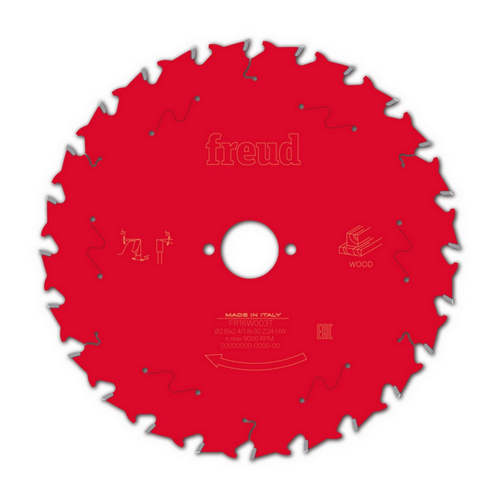 Freud Kreissägeblatt WO FR16W003T 216x30x2,4 / 1,8 Z24 für Massivholz F03FS11519 Freud Kreissägeblatt WO FR16W003T 216x30x2,4 / 1,8 Z24 für Massivholz F03FS11519