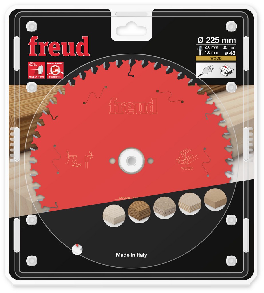 Freud Kreissägeblatt FR18W002T 225x30x2,6/1,6mm Z48 Holz MDF F03FS09773 Freud Kreissägeblatt FR18W002T 225x30x2,6/1,6mm Z48 Holz MDF F03FS09773