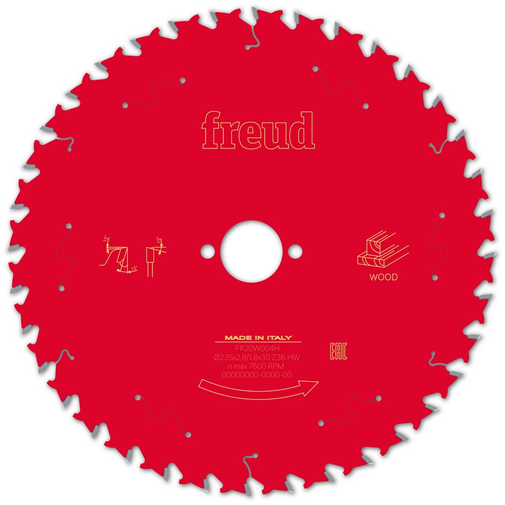 Freud Kreissägeblatt FR20W004H 235x30x2,8/1,8mm Z36 Tauchkreissägen F03FS09734 Freud Kreissägeblatt FR20W004H 235x30x2,8/1,8mm Z36 Tauchkreissägen F03FS09734