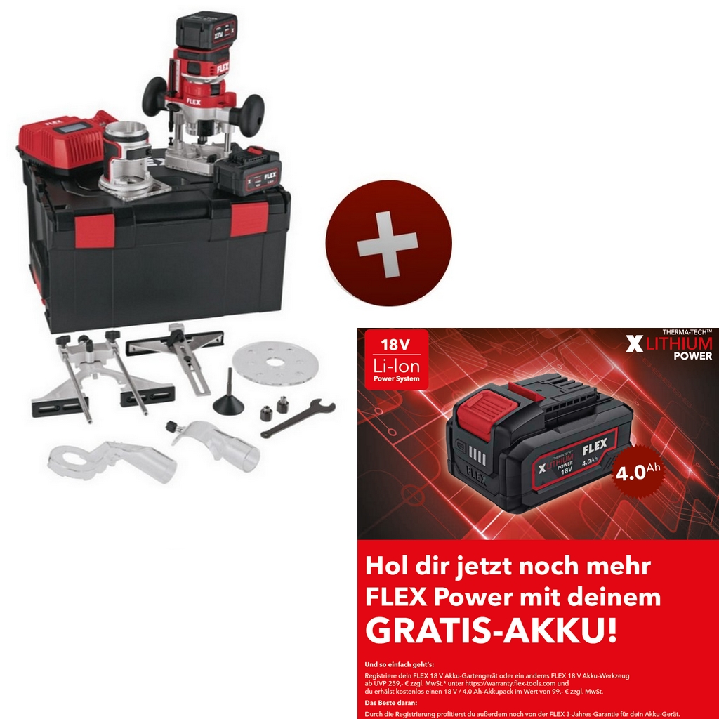 Flex Akku Kanten- und Oberfräse CER 18.0-EC/5.0-Set 18V Ladegerät L-BOXX 531636 Flex Akku Kanten- und Oberfräse CER 18.0-EC/5.0-Set 18V Ladegerät L-BOXX 531636