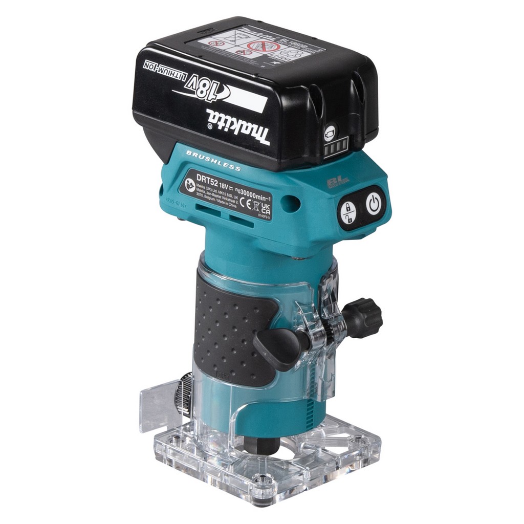 Makita Akku Kantenfräse 18V Hubhöhe 0 - 42mm ohne Akku ohne Ladegerät DRT52Z Makita Akku Kantenfräse 18V Hubhöhe 0 - 42mm ohne Akku ohne Ladegerät DRT52Z