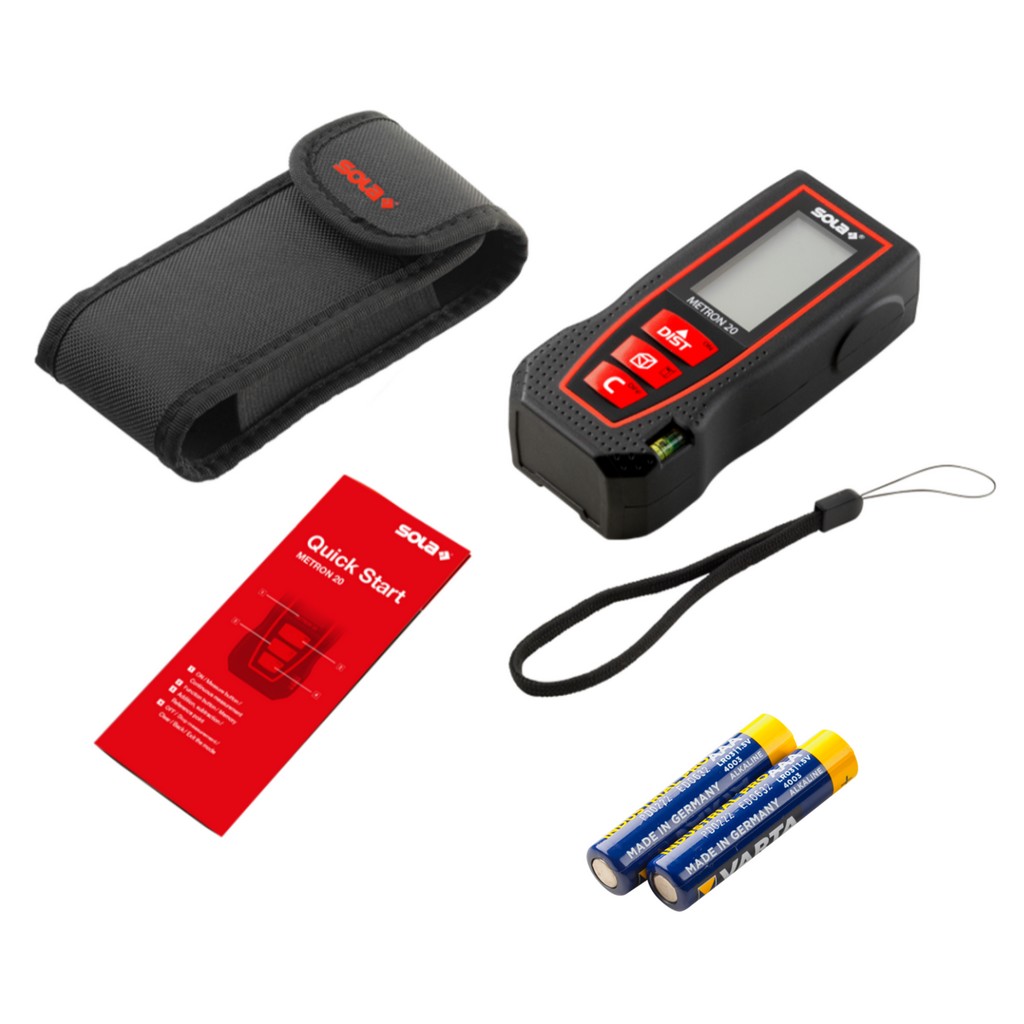 Sola Laser Entfernungsmesser METRON 20 20m Messbereich mit Gürteltasche 71024501 Sola Laser Entfernungsmesser METRON 20 20m Messbereich mit Gürteltasche 71024501