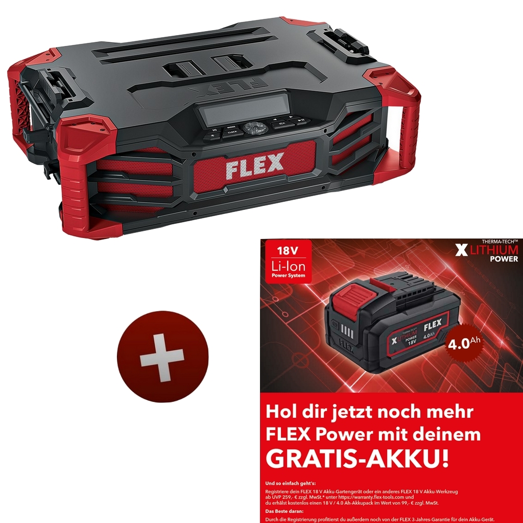 Flex Digitales Akku Baustellenradio DAB+ RD SP 12/18/230 Ladefunktion 532813 Flex Digitales Akku Baustellenradio DAB+ RD SP 12/18/230 Ladefunktion 532813