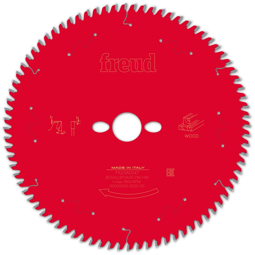 Freud Kreissägeblatt FR23W004T 250x30x2,8/1,8mm Z80 Tischkreissägen F03FS09777 Freud Kreissägeblatt FR23W004T 250x30x2,8/1,8mm Z80 Tischkreissägen F03FS09777