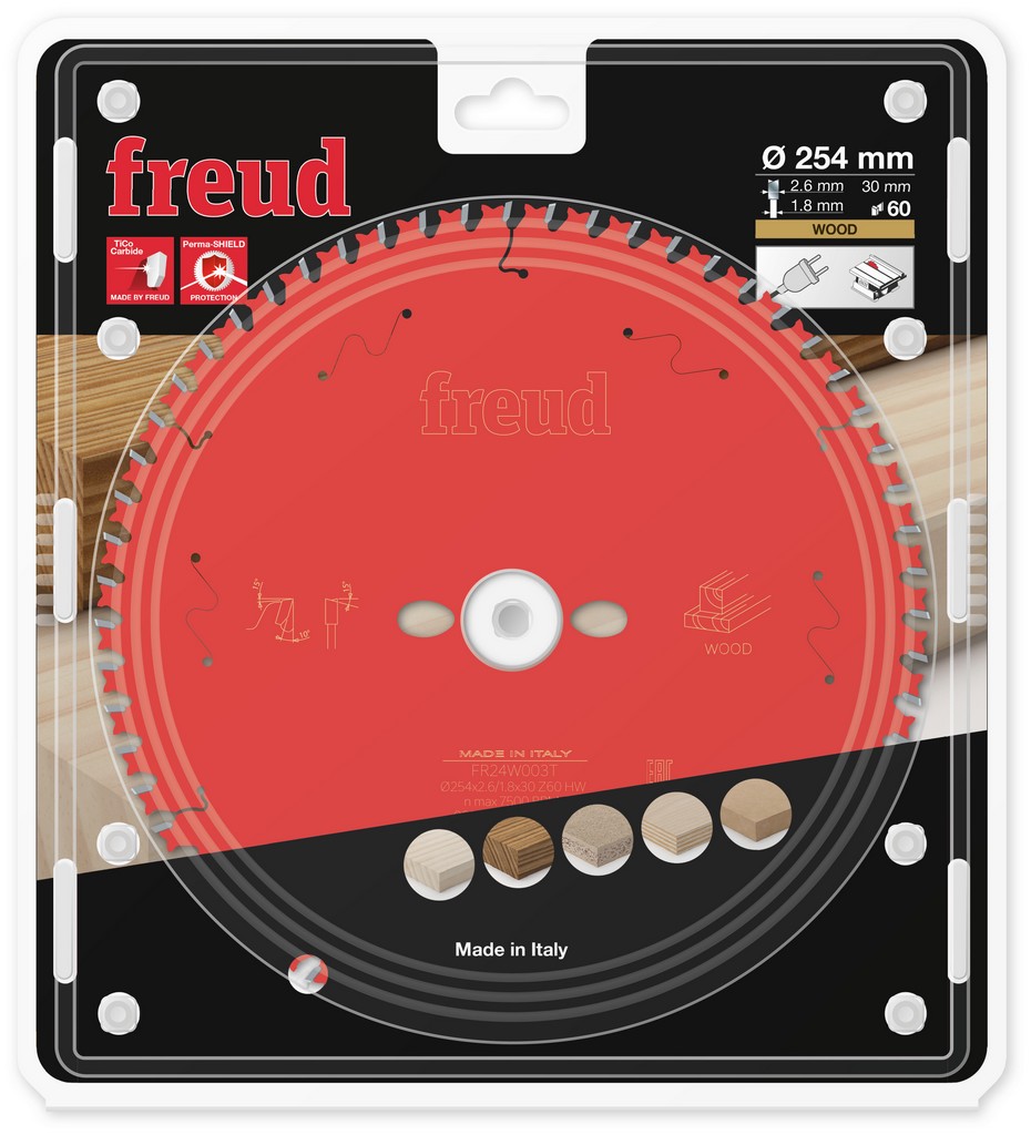 Freud Kreissägeblatt FR24W003T 254x30x2,8/1,6mm Z60 Tischkreissägen F03FS09780 Freud Kreissägeblatt FR24W003T 254x30x2,8/1,6mm Z60 Tischkreissägen F03FS09780