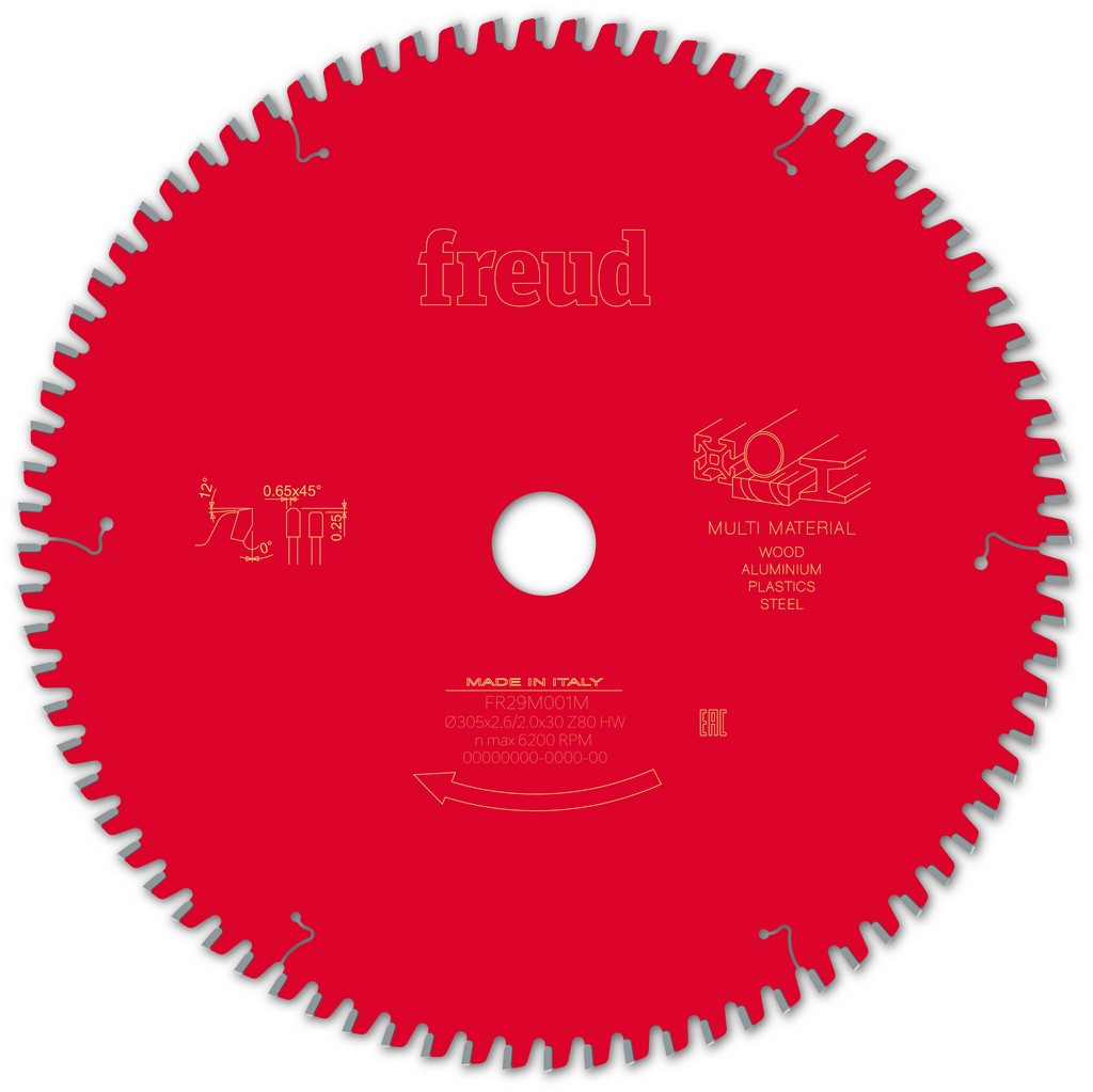 Freud Kreissägeblatt FR29M001M 305x30x2,6/2mm Z80 Kapp- Gehrungssäge F03FS09891 Freud Kreissägeblatt FR29M001M 305x30x2,6/2mm Z80 Kapp- Gehrungssäge F03FS09891