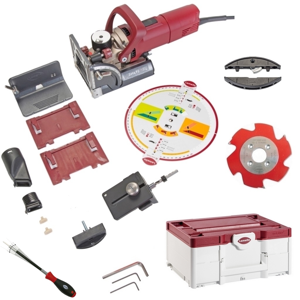 Lamello Zeta P2-Set mit HW-Fräser im Systainer + Clamex P-14 + Montagewerkzeug Lamello Zeta P2-Set mit HW-Fräser im Systainer + Clamex P-14 + Montagewerkzeug