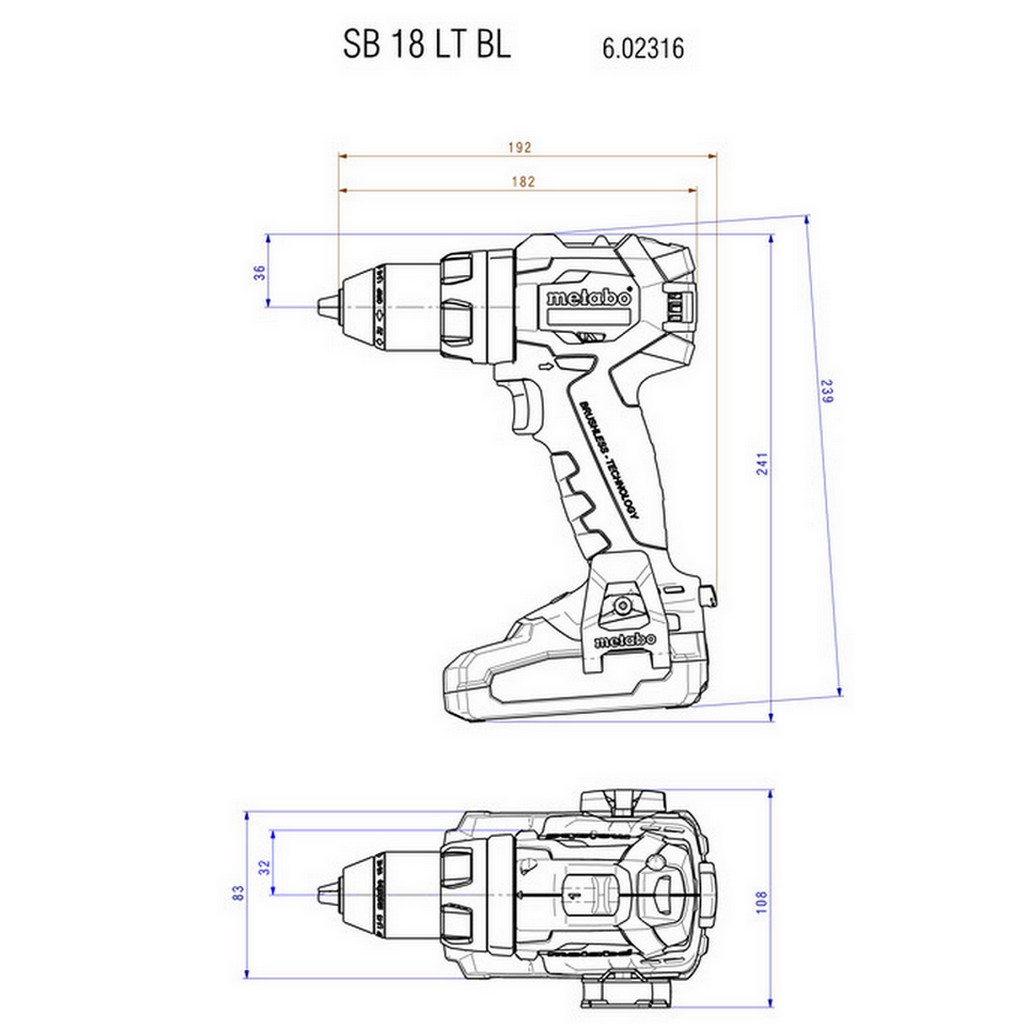 Metabo Akku Schlagbohrschrauber SB 18 LT BL Solo 18V CAS metaBOX 145 602316840 Metabo Akku Schlagbohrschrauber SB 18 LT BL Solo 18V CAS metaBOX 145 602316840