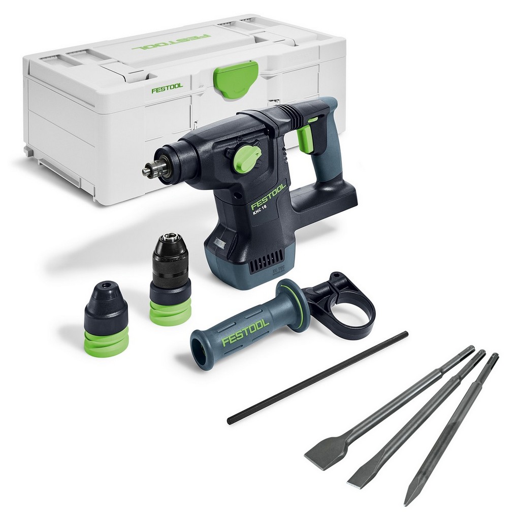 Festool Akku Kombihammer KHC 18 EB-Basic 577447 + Müllner Meißelsatz 230mm 3tlg Festool Akku Kombihammer KHC 18 EB-Basic 577447 + Müllner Meißelsatz 230mm 3tlg