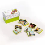 happy&active MemoSpiel RETRO grün mit Verpackung und Spielkarten mit nostalgischen Motiven