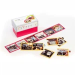 happy&active Die verflixte Bildreihe RETRO mit Verpackung und ausgelegten Spielkarten mit nostalgischen Motiven