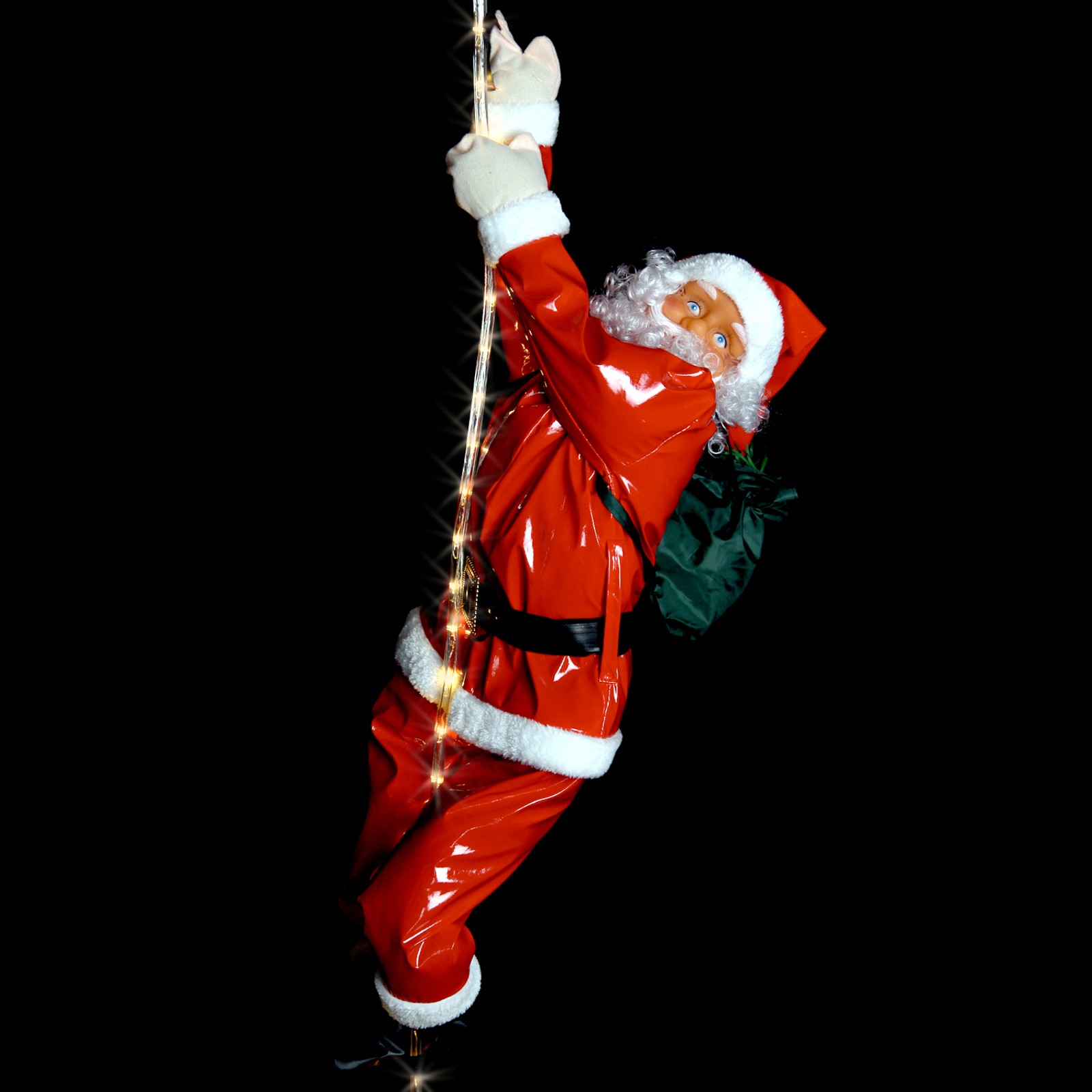 Weihnachtsmann am LED Lichtseil | 200 cm langer LED Lichtschlauch