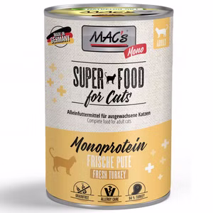 Macs Cat Mono Pute für Katzen 6x400g