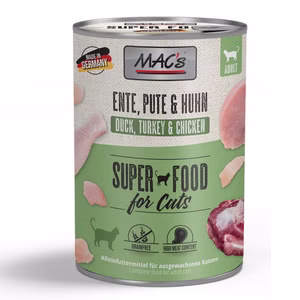 MACs Cat Ente Pute Huhn für Katzen 6x400g