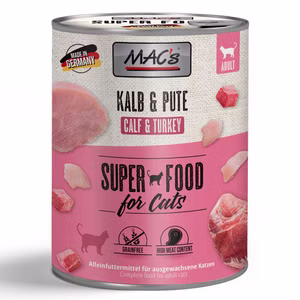 MACs Cat Kalb und Pute getreidefreies Katzenfutter 6x800g