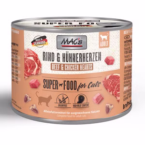 MACs Cat Rind und Hühnerherzen für Katzen 200g