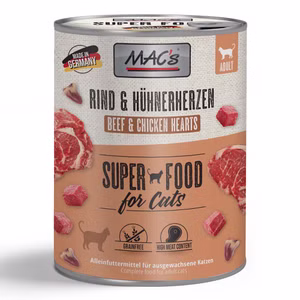 MACs Cat Rind und Hühnerherzen für Katzen 800g