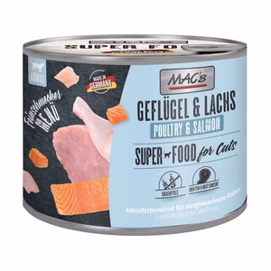 MACs Feinschmeckermenü Geflügel Lachs getreidefrei für Katzen 6x200g