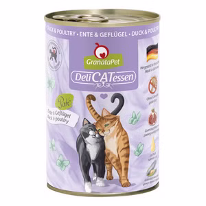 GranataPet Delicatessen Ente Geflügel Nassfutter für Katzen 6x400g
