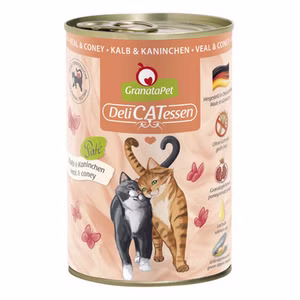 GranataPet Delicatessen Kalb Kaninchen für Katzen 400g