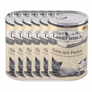 LandFleisch Cat Adult Schlemmertopf mit Ente Huhn  6x400g