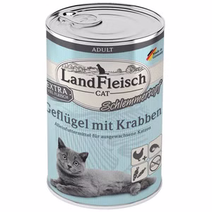 LandFleisch Cat Adult Schlemmertopf mit Geflügel Krabben 400g
