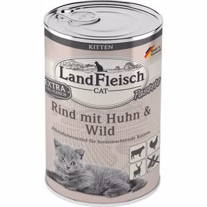 LandFleisch Cat Kitten Pastete Rind Huhn Wild 400g 