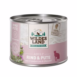 Wildes Land Rind und Pute mit Distelöl für Katzen 200g