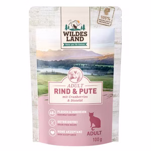 Wildes Land Rind und Pute mit Distelöl für Katzen 100g