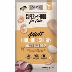 MACs Cat Huhn Ente Shrimps Pouchbeutel für Katzen 100g