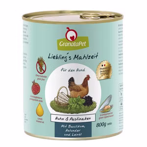 GranataPet Lieblings Mahlzeit Huhn Pastinake Nassfutter für Hunde 6x800g MHD 5/26