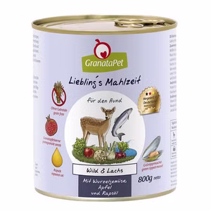 GranataPet Lieblings Mahlzeit Wild Lachs für Hunde 12x400g