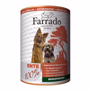 Farrado Ente pur Nassfutter für Hunde 24x400g