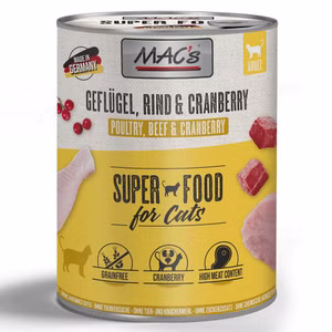 MACs Cat Geflügel Rind Cranberry für Katzen 6x800g