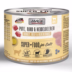 MACs Cat Pute Rind Heidelbeere für Katzen 6x200g