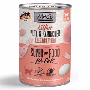 MACs Cat Kitten Pute Kaninchen für junge Katzen 6x400g