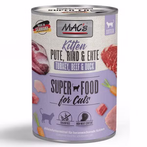 MACs Cat Kitten Pute Rind Ente für Katzen 6x400g  