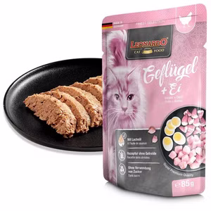 Leonardo Geflügel und Ei Pouchbeutel für Katzen 85g