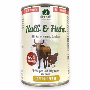 Luckys Junior Huhn und Kalb für Welpen und junge Hunde 24x400g