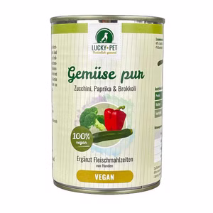 Lucky´s Gemüse pur Zucchini Paprika veganes Futter für Hunde 24x375g