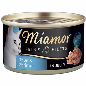 Miamor Feine Filets Thunfisch Shrimps in Jelly für Katzen 100g Dose MHD 7/26