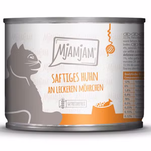 MjAMjAM saftiges Huhn an leckeren Möhrchen für Katzen 200g