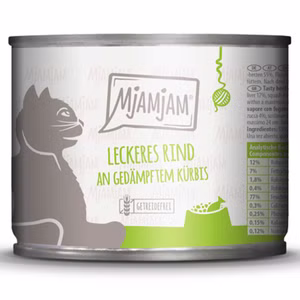 MjAMjAM leckeres Rind an gedämpftem Kürbis für Katzen 200g
