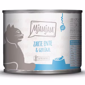 MjAMjAM zarte Ente und Geflügel an Möhrchen für Katzen 6x200g